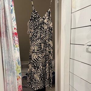 Patrons of Peace Black and Cream Midi Dress